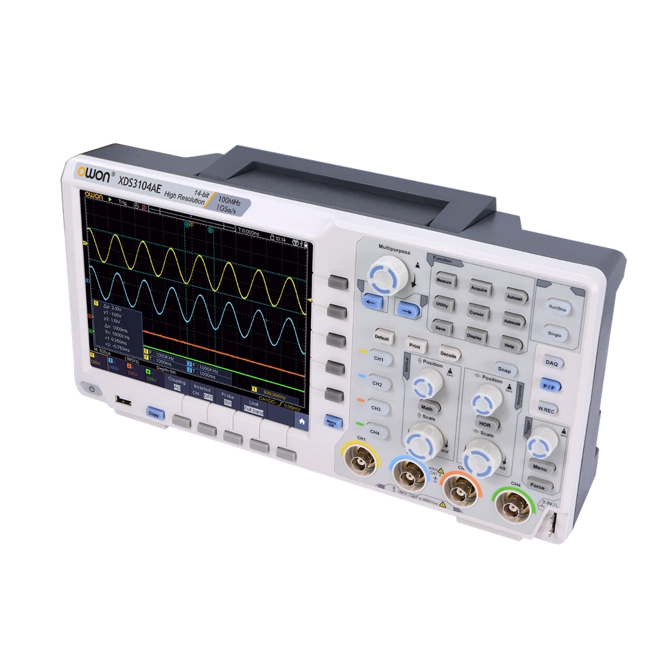  OWON XDS3104AE 100MHz 4-ch standard W/Touch/I2C/SPI / RS232 decoding / CAN dec  - Image 3 of 4