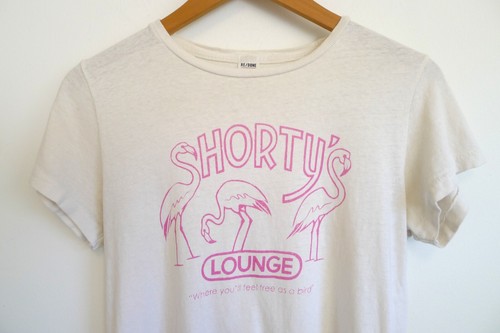 RE/DONE X HANES klassisches kurzes kurzes T-Shirt Flamingo Grafikdruck S 135 $ - Bild 3 von 11