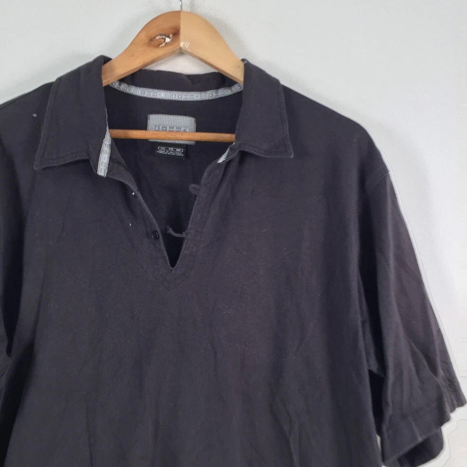 And1 Hombre Polo Talla XL Desteñido Negro Manga Corta Cuello Algodón 068193 Foto 2 de 4