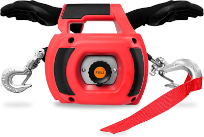 750 Lbs, Handheld Portable Winch with 5/32'' Wire Rope 40 Foot, 360 Degrees Rotat