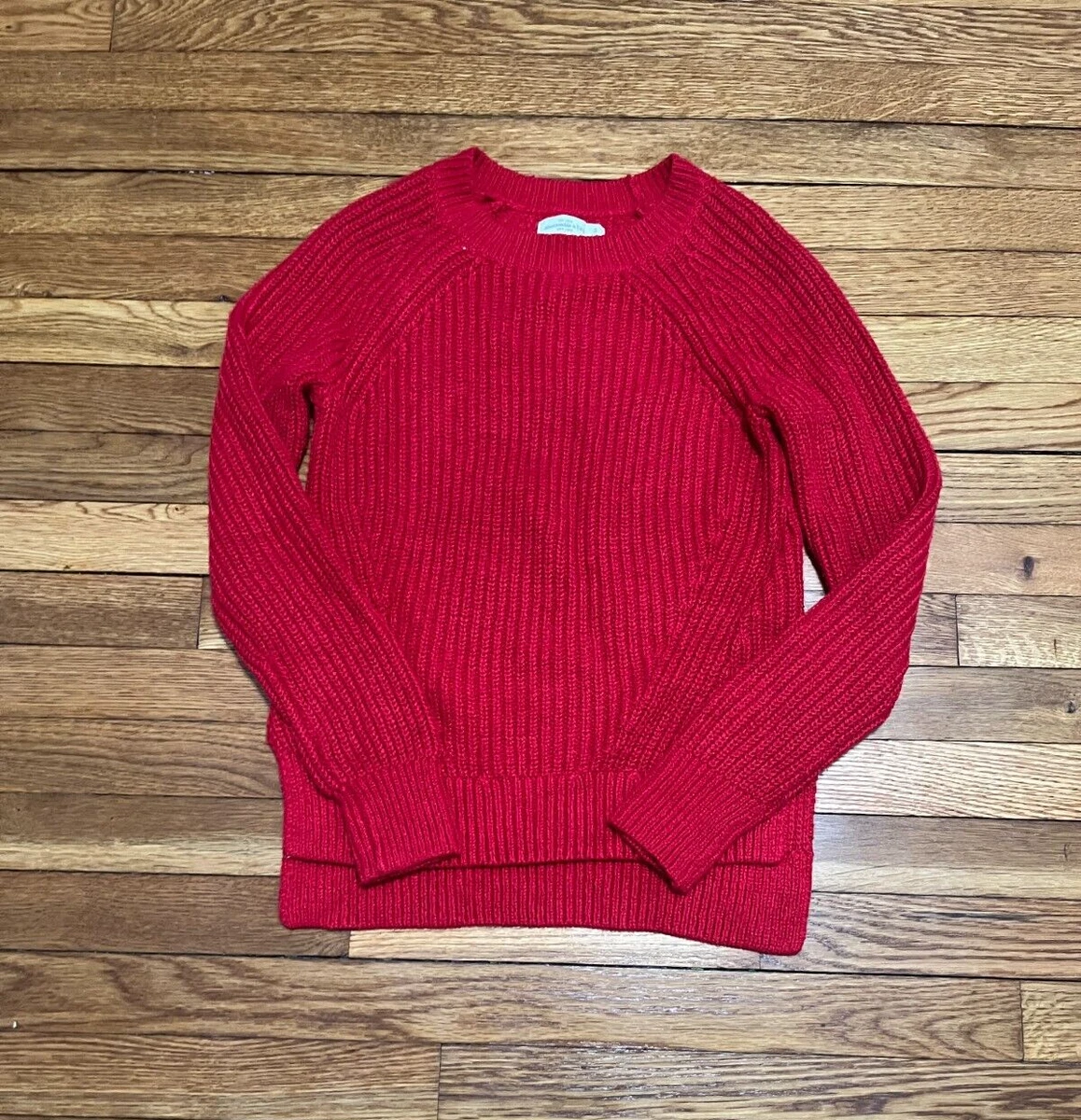 Abercrombie Fitch Red Sweater Womens Size Small Pullover