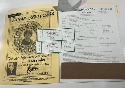 Julian Lennon Concert Contract 1999 Pittsburgh PA