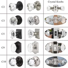 Diamond Crystal Brushed Nickel Glass Black Door Knobs Oil Rubbed Bronze Clear