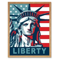 Statue Of Liberty American Icon 12X16 Inch Framed Art Print