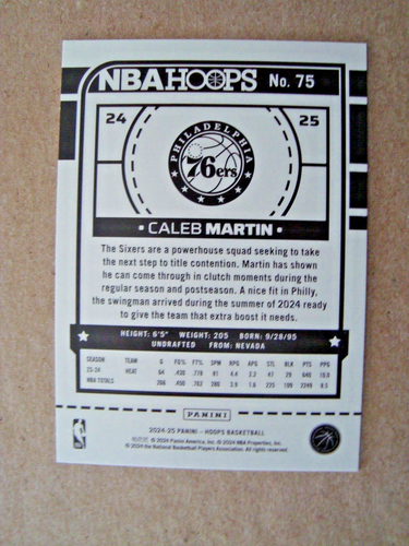 2024-25 Panini Hoops Silver Holo #75 Caleb Martin #'d 172/199 - Picture 2 of 2