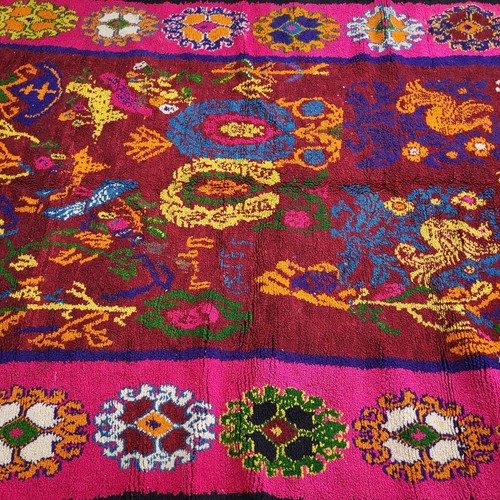 Old Handmade Boujaad Azilal Berber Tribal Kilim Rug Vintage Moroccan Wool Carpet - Picture 22 of 24