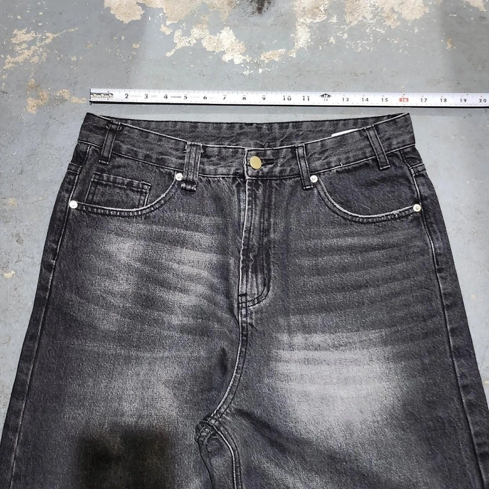 Vaqueros holgados grises 32w x 30l pierna ancha denim Foto 4 de 4