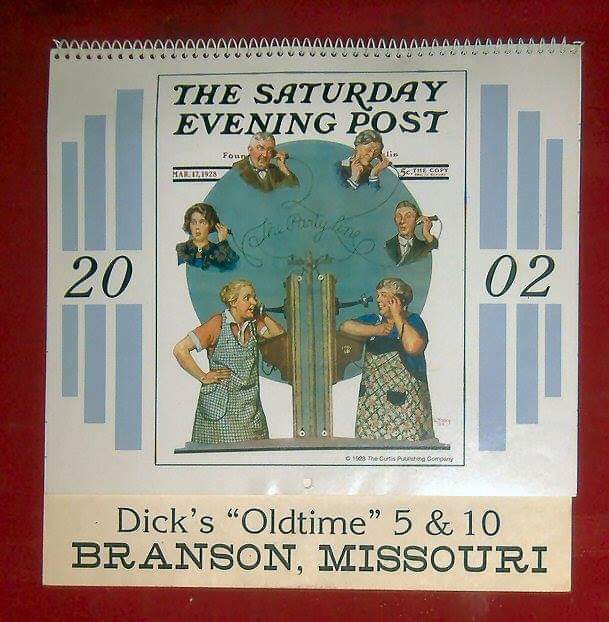 THE SATURDAY EVENING POST CALENDAR 2002 - DICK'S OLDTIME 5&10