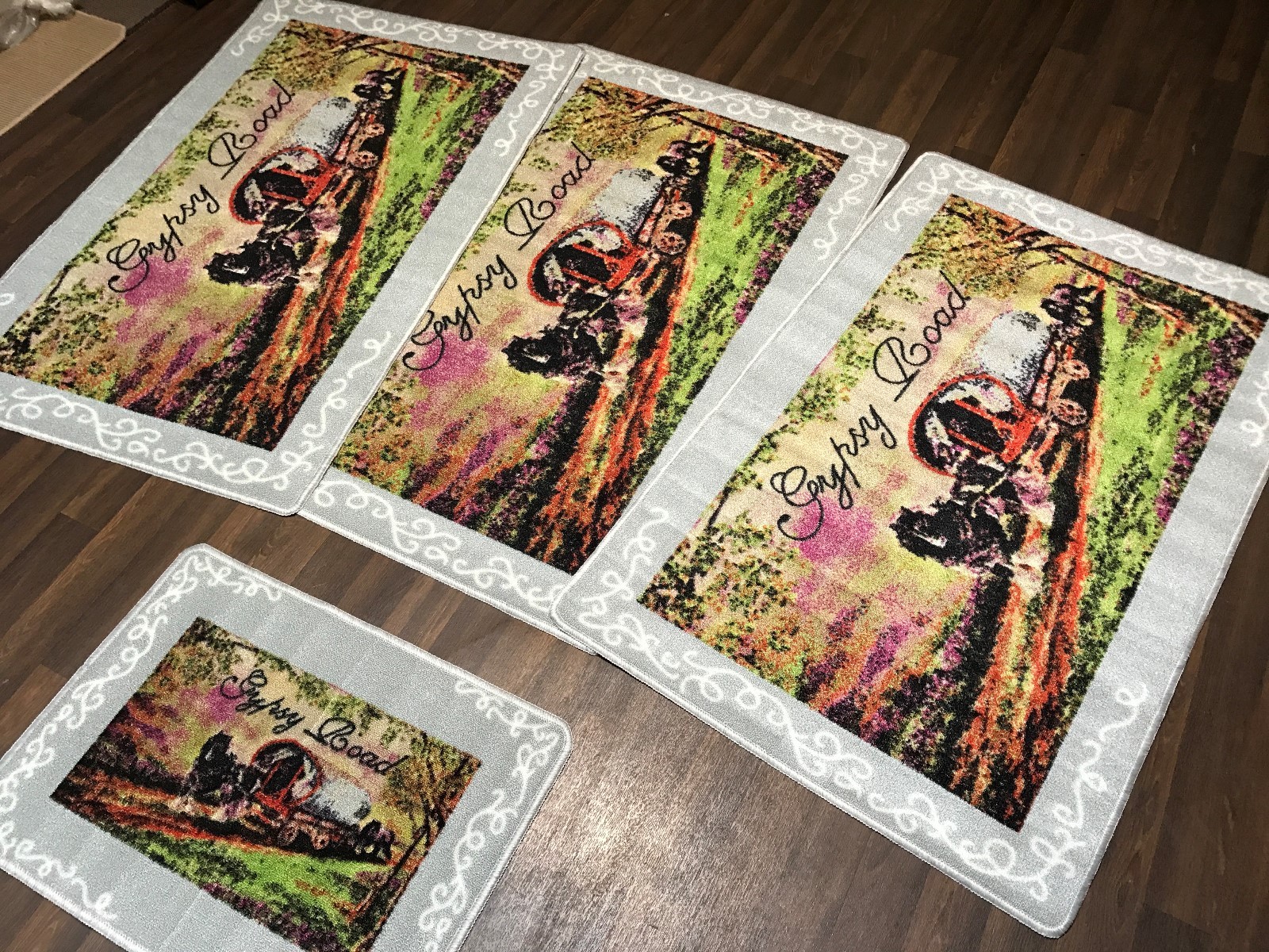 ROMANY WASHABLES MATS 4PC SET 2019 GYPSY NEW HORSE & WAGONS NON SLIP