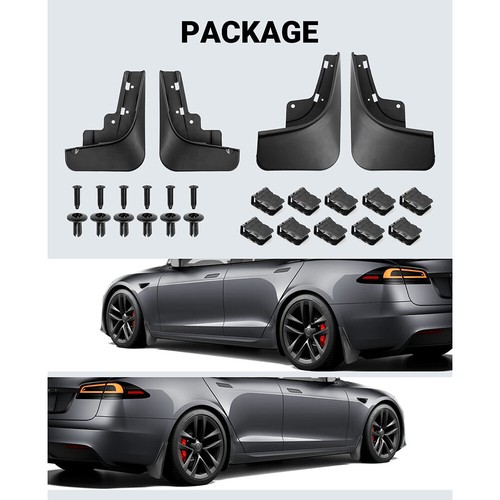 Tesla Model S Mud Flaps Splash Guards No Drilling 2023 2024 Accessories Set of 4 - Foto 6 di 11