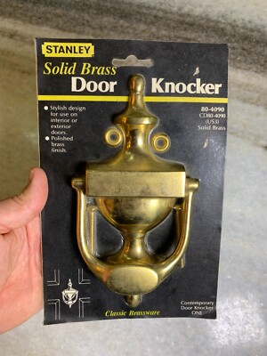 Stanley Solid Brass Gold Golden Traditional Door Knocker Door-Knocker Doorbell