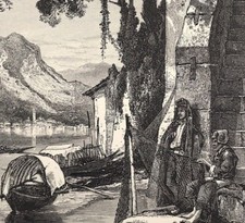 Malerischer Euro Borromäische Inseln Lago Maggiore Isola Bella Holzschnitt 1875 Druck