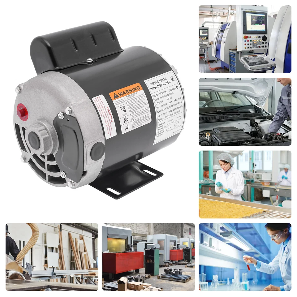 1/2HP 115/230V General Purpose Motor 3450RPM Electric Motor Single Phase New - Image 3 of 4