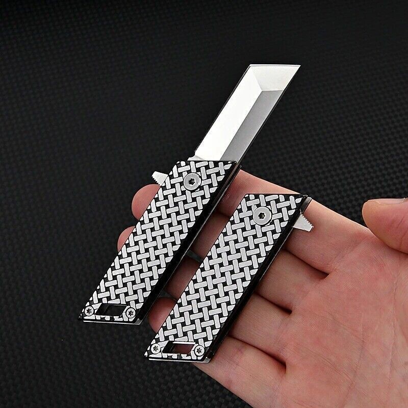 D2 Blade Pocket Folding Knife Keychain Cutter EDC Portable Outdoor Survival Tool