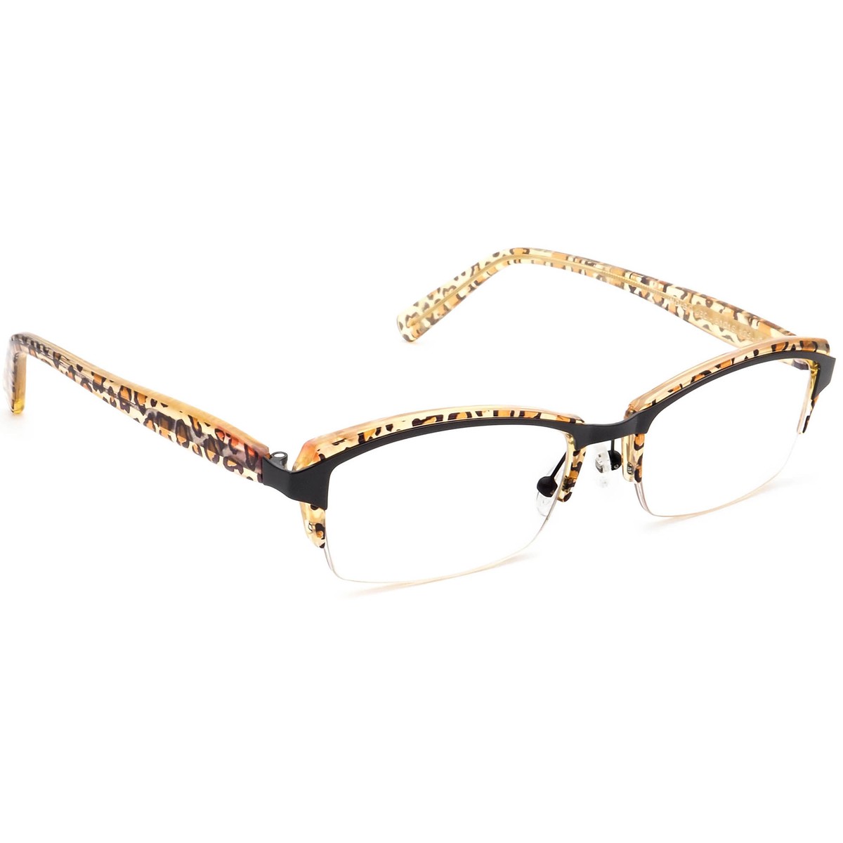 Jean Lafont Eyeglasses Indigo 380 Black/Leopard Print Half  display picture 1