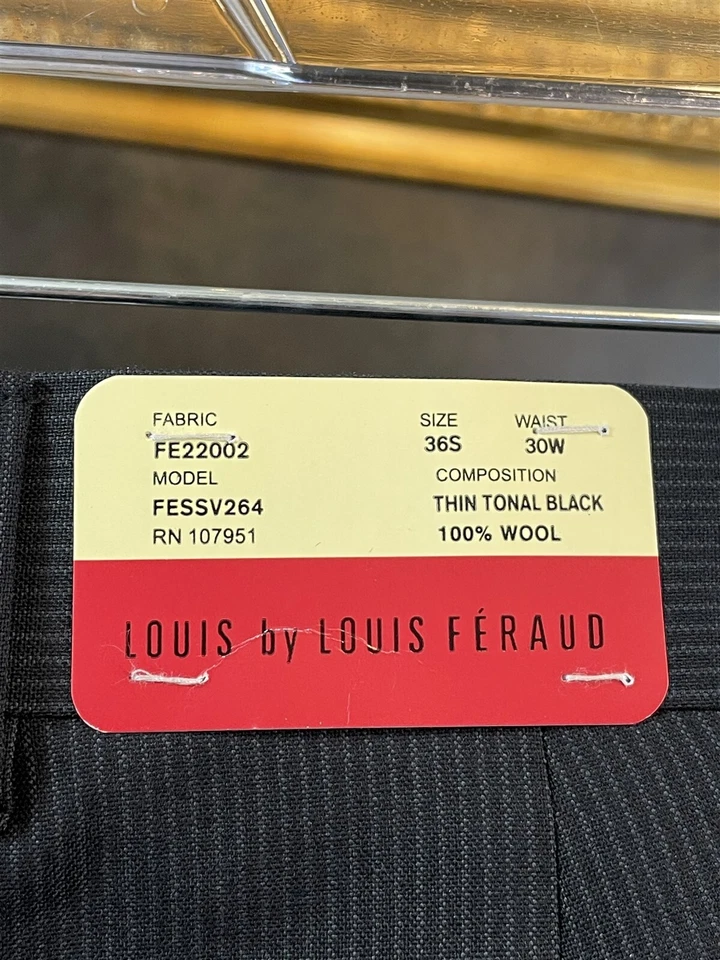 Nuevo con etiquetas Traje Louis Feraud 36R 2 Piezas 100% Lana Lúpulo Negro A Rayas 2 Botones Foto 4 de 4