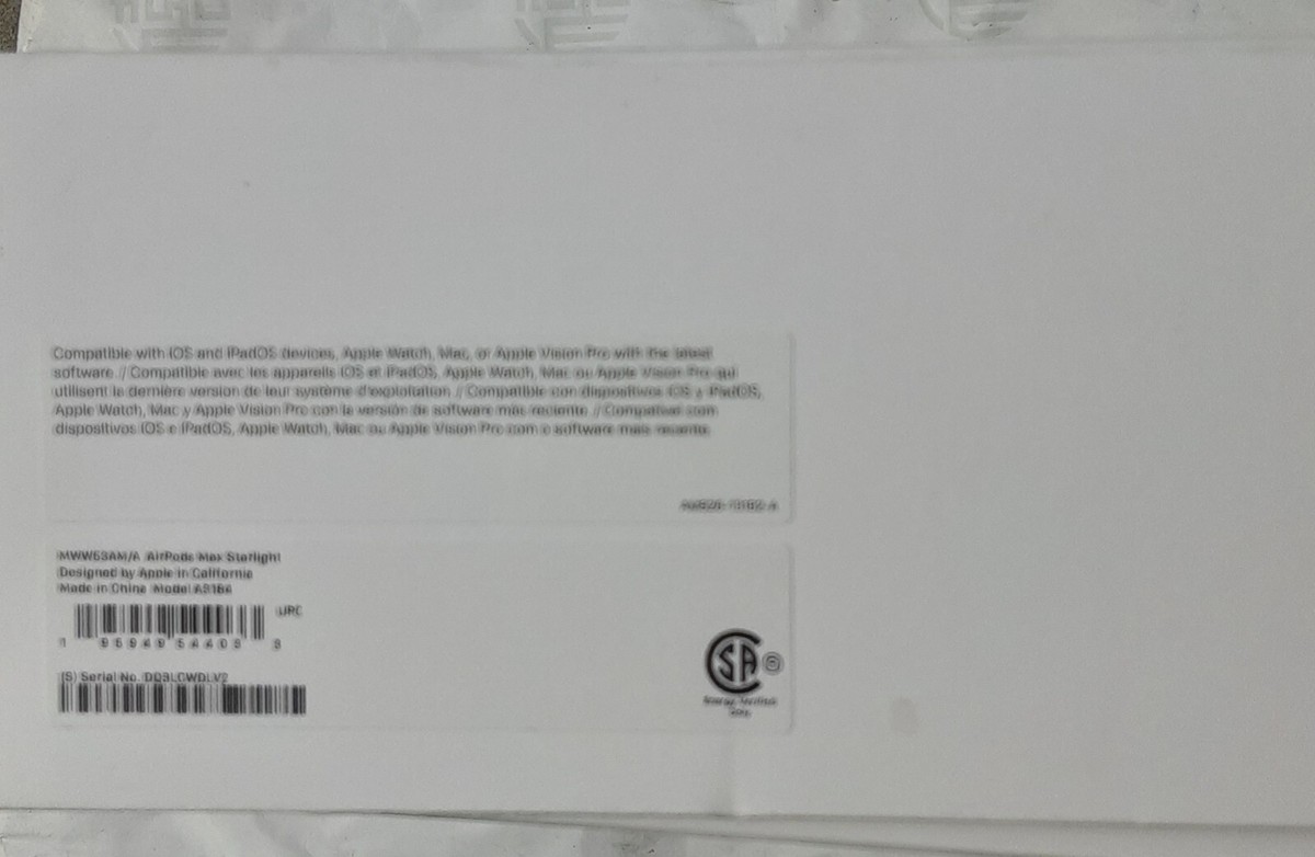Apple A3184 AirPods Max Headphones Starlight, EMPTY BOX only Apple A3184 AirPods Max Headphones Starlight, EMPTY BOX only