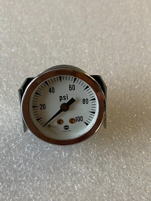 USG U.S.Gauge 0-100pis Rear Connect Pressure Gauge, 1-3/4''