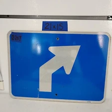 Authentic Traffic Highway Road Street Arrow Sign 45Degree Right 21" X 15" 12-207