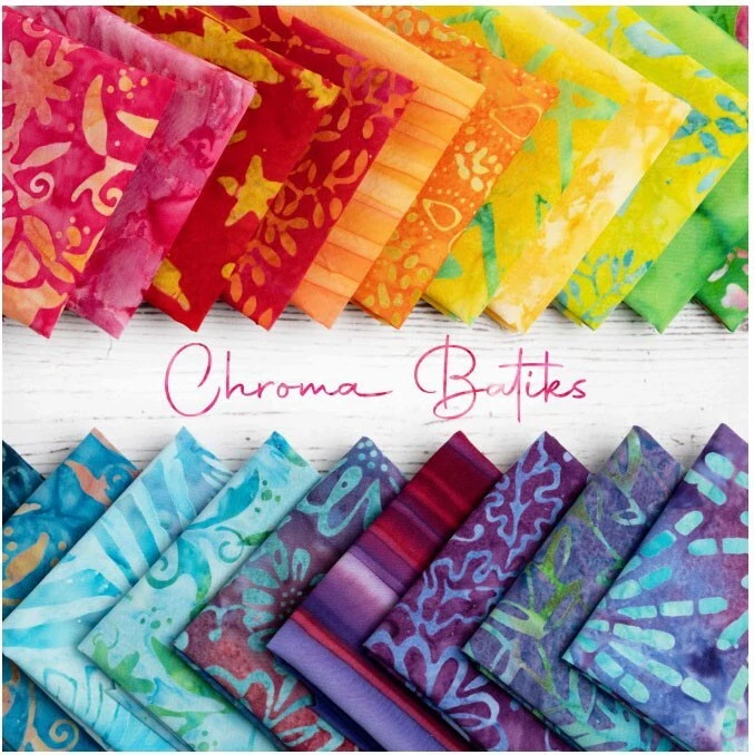 CHROMA BATIKS 34 Fat Quarters Moda QUILT Fabric Rainbow Cotton Bright 4366AB - Image 2 of 4