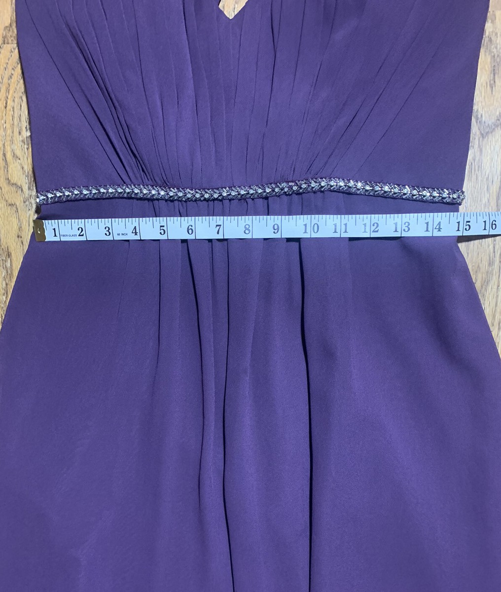 Wonder By Jenny Packham Formal Dress Sleeveless Long Plum