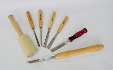 SET DI 7 UTENSILI STUBAI: UN MAZZUOLO + 4 SGORBIE + 1 SCALPELLO + 1 BEDANO 15*6