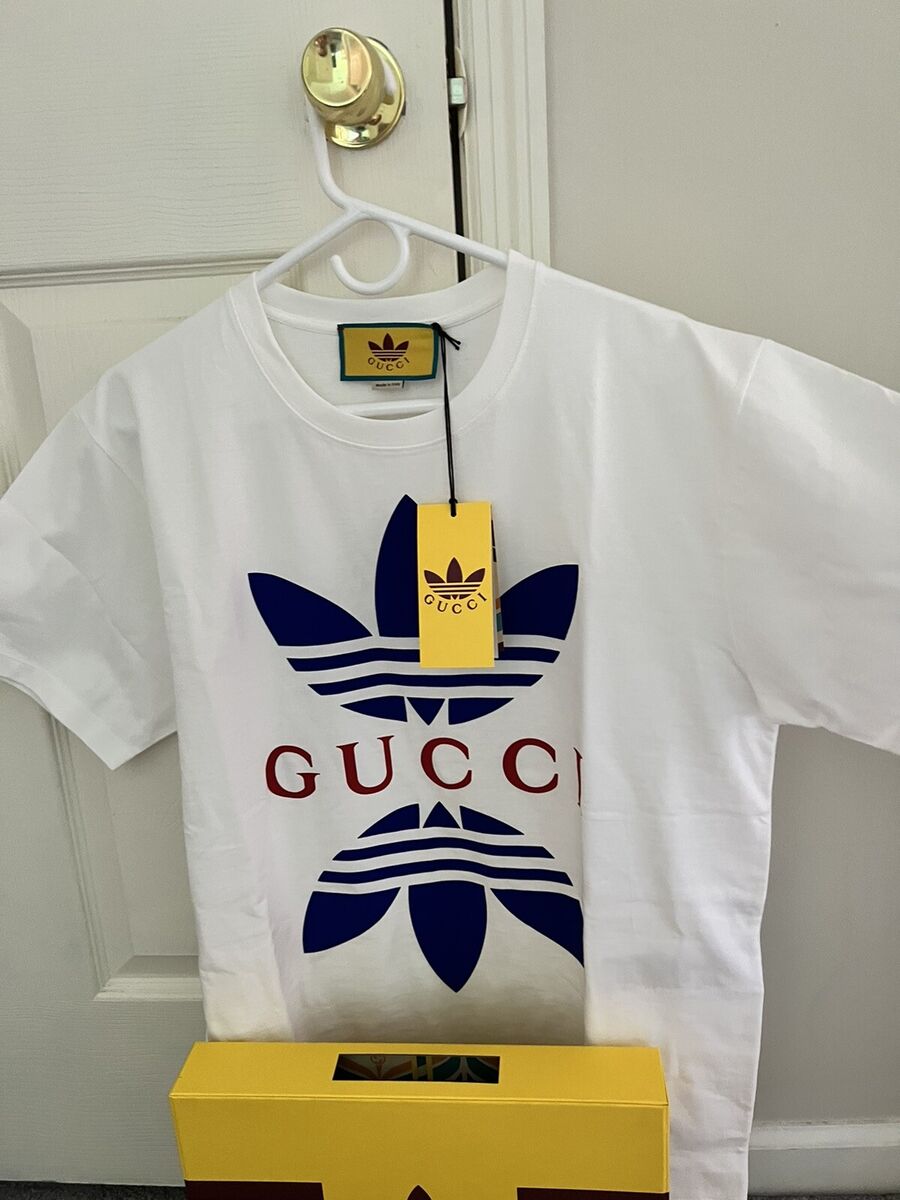 ADIDAS X GUCCI COTTON JERSEY TEE White Men's Size Small ADIDAS X GUCCI COTTON JERSEY TEE White Men's Size Small