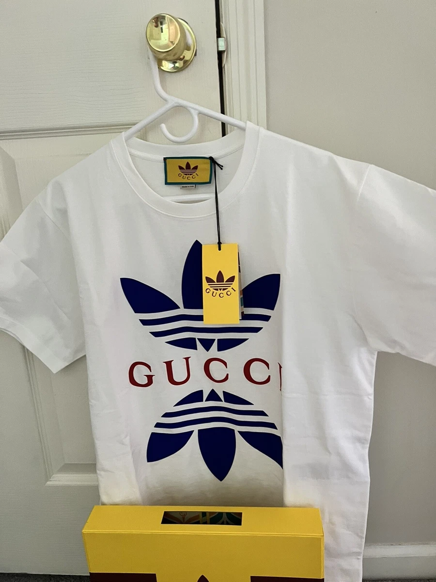ADIDAS X GUCCI COTTON JERSEY TEE White Men s Size Small Runs Big