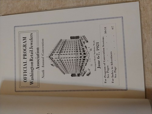 WASHINGTON RETAIL JEWELERS ASSOCIATION PROGRAM 1921 LOTS OF ADVERTISING BOOKLET - Picture 2 of 6