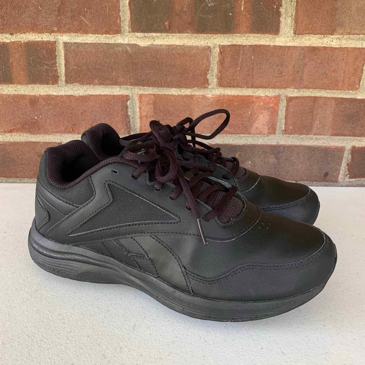 Reebok Walk Ultra 7 DMX MAX Black Leather Lace-up Sneakers Men's US 7 M | eBay