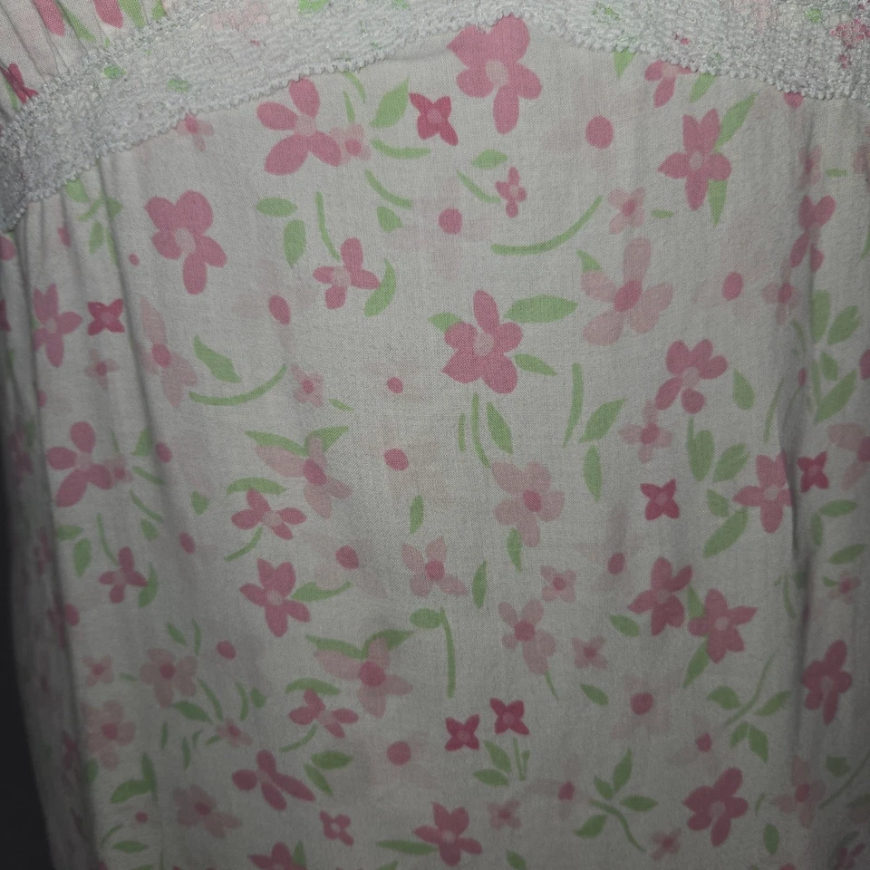 Vtg Laura Ashley Parisian Floral Cotton Nightgown Medium Cottagecore Prairie Y2K - Image 4 of 4