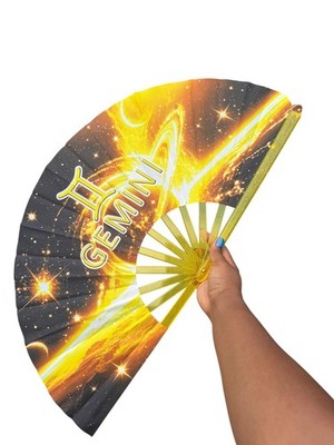 Gemini Zodiac Clack Fan: Celestial Folding Hand Fan