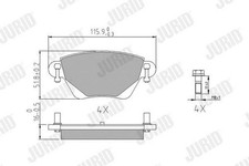 JURID Bremsbeläge Satz Hinten für FORD MONDEO III Kombi (BWY) MONDEO III (B5Y)