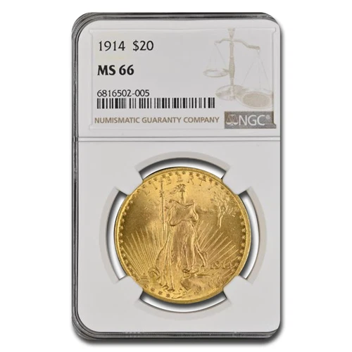 1914 $20 Saint-Gaudens Gold Double Eagle MS-66 NGC