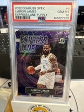 2022 Optic Purple Express Lane LeBron James #4 PSA 10