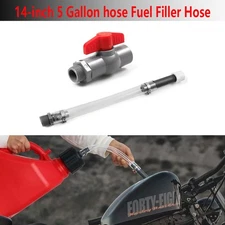 Deluxe Fuel Jug Hose Filler Racing Utility Gas Can Kit VP Spout 14 inch 5 Gallon