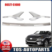 For Hyundai Santa Fe 2021-2023 Front Bumper Skid Plate Molding Deflector Silver