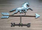 Horse Arrow Weathervane Metal Roof Garden Yard Wall Decor North South