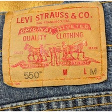 Levi s 550 Relaxed Stretch Jeans 18M Blue Mid Rise Tapered Leg 36x31 Y2K / 2004