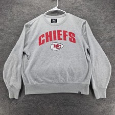 Kansas City Chiefs Sweatshirt Mens L Gray NFL Football '47 Crewneck Pullover