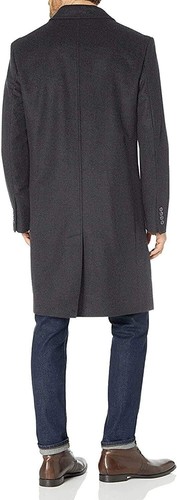 LONDON FOG Men's Classic Fit Wool Blend Top Coat (Regular & Big-Tall Sizes) - Picture 14 of 17