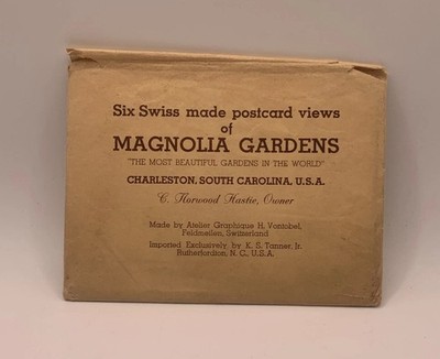 1932 SIX SWISS MADE DECKLE EDGE POSTCARDS MAGNOLIA GARDENS CHARLESTON, S.C