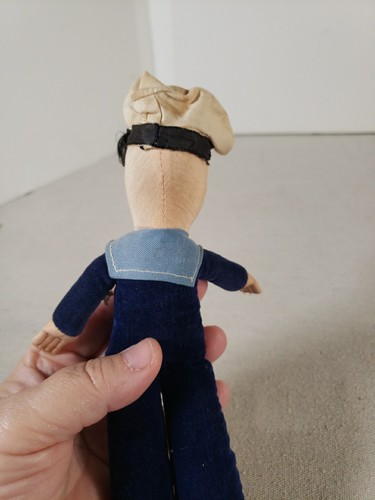 Muñeca de tela de peluche vintage Nora Wellings niño marinero Inglaterra años 50 terciopelo 8" _BP - Imagen 7 de 11