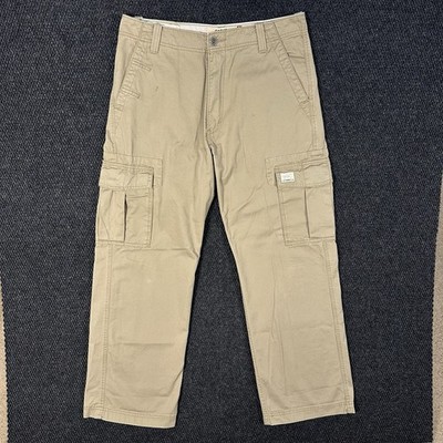Levi's Cargo Pants Mens 34x32 Loose Straight Khaki Tan Utility Workwear Skate