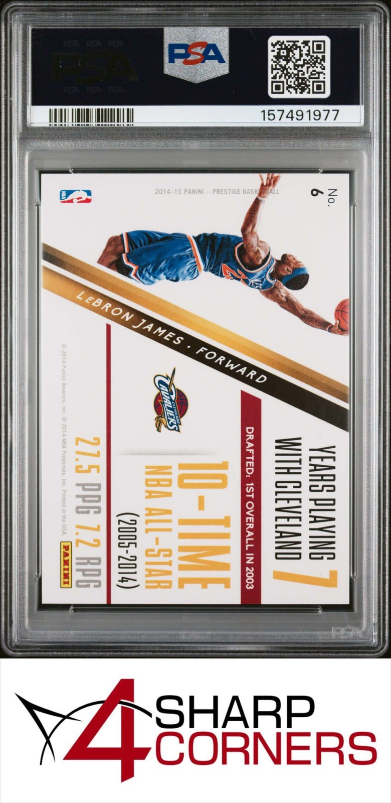 2014 PANINI PRESTIGE FRANCHISE FAVORITES PREMIUM #6 LeBRON JAMES POP 2 PSA 10 view 2