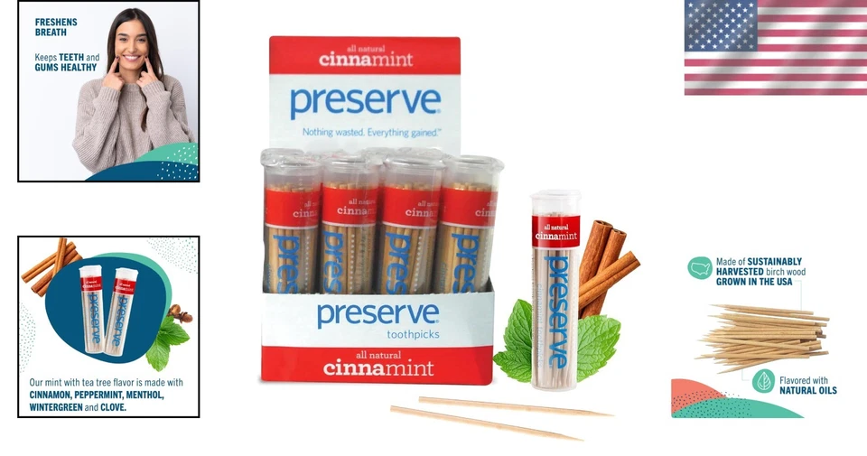 Palillos de dientes naturales con sabor a canela y menta - 840 selecciones Foto 2 de 4