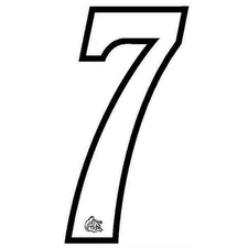 Mongoose plate number #7 decal - Black Outline - Old school bmx
