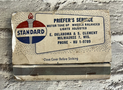 Priefer's Service Standard Oil Gas Vintage Matchbook Super Permalube Motor Oil