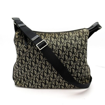 Dior Trotter messenger bag canvas Shoulder Bag Navy USED