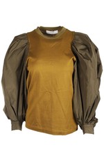 TOGA PULLA GREEN COTTON TOP FR 36 UK 8